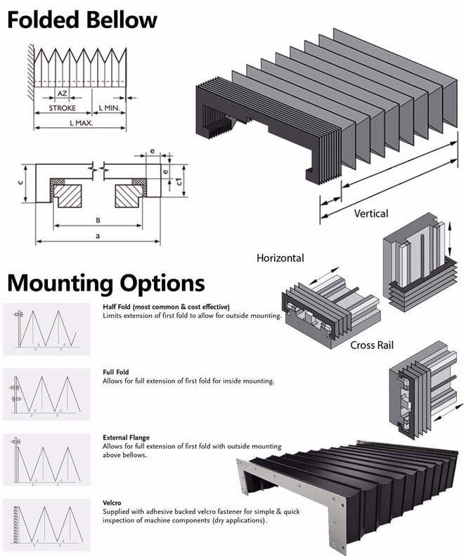  Accordion Flexible Bellow Cover For Glass Machine